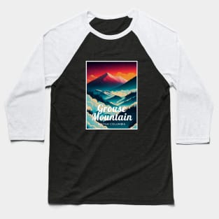 Grouse Mountain British Columbia Canada Ski Baseball T-Shirt